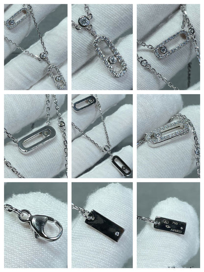 [⭐Aura ]MOVE 2 ROW DIAMOND NECKLACE