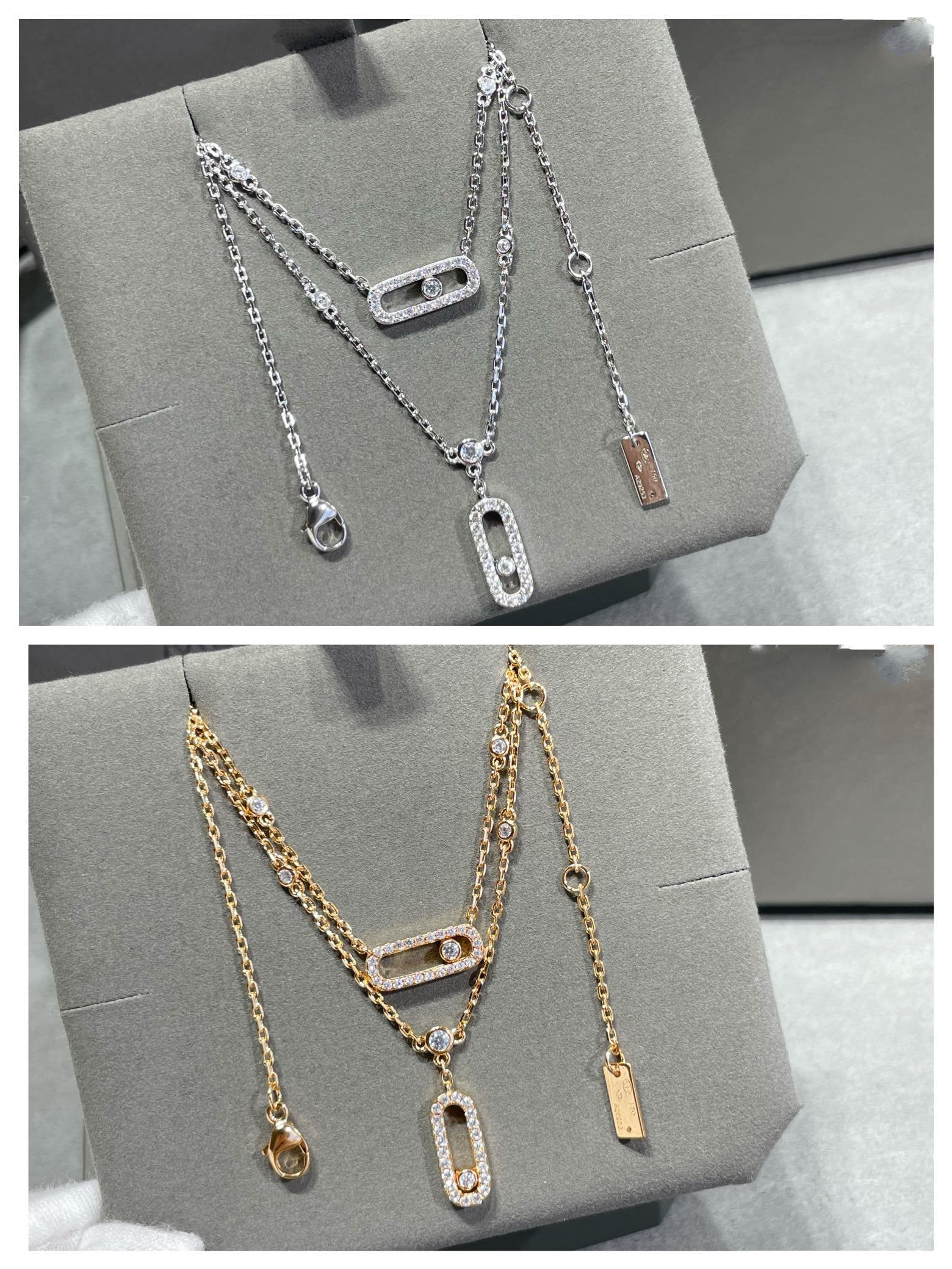 [Aura ] MOVE 2 ROW DIAMOND NECKLACE