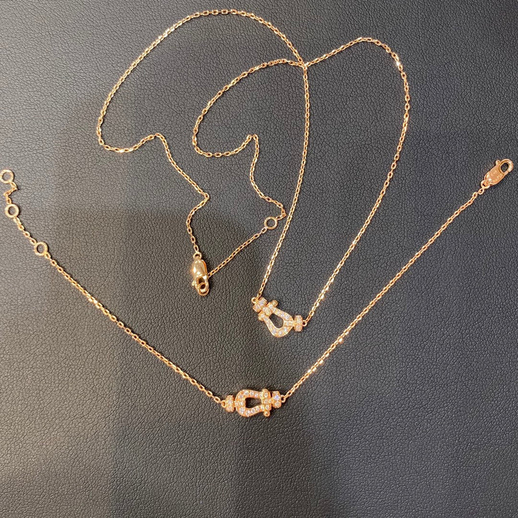 Aura FORCE 10 DIAMOND PINK GOLD NECKLACE MINI MODEL