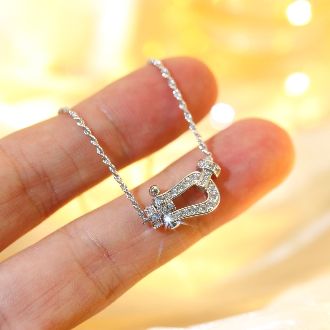 Aura FORCE 10 DIAMOND SILVER NECKLACE MINI MODEL