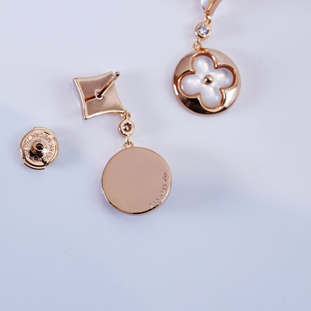 Aura STAR AND SUN PINK GOLD MOP DROP EARRINGS