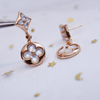 Aura STAR AND SUN PINK GOLD MOP DROP EARRINGS