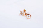Aura STAR AND SUN PINK GOLD MOP STUD EARRINGS