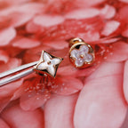 Aura STAR AND SUN PINK GOLD MOP STUD EARRINGS