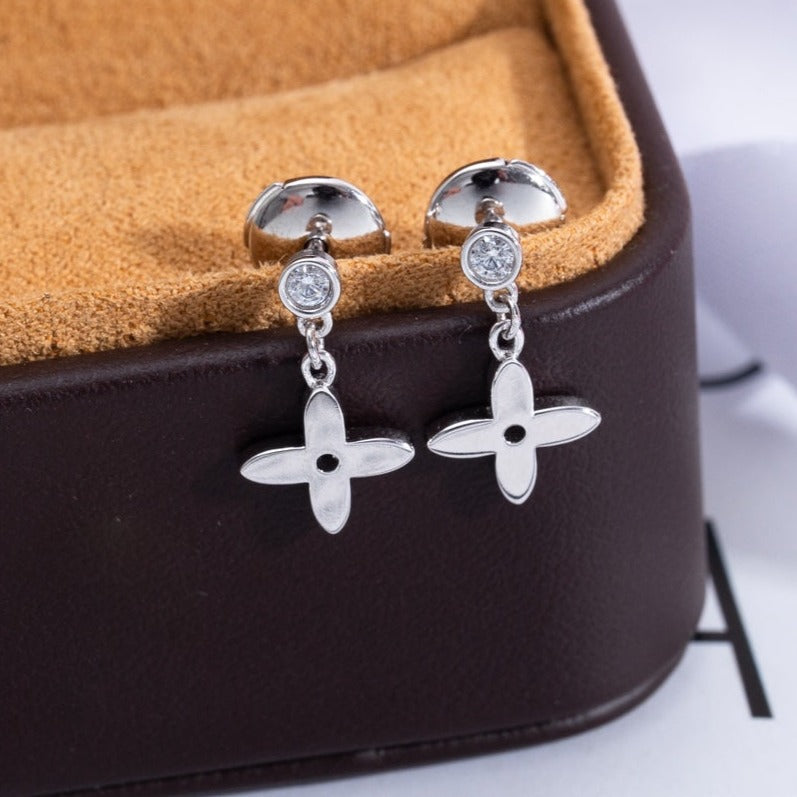 Aura VIDYLLE SILVER DIAMOND MINI DROP OHRRINGE