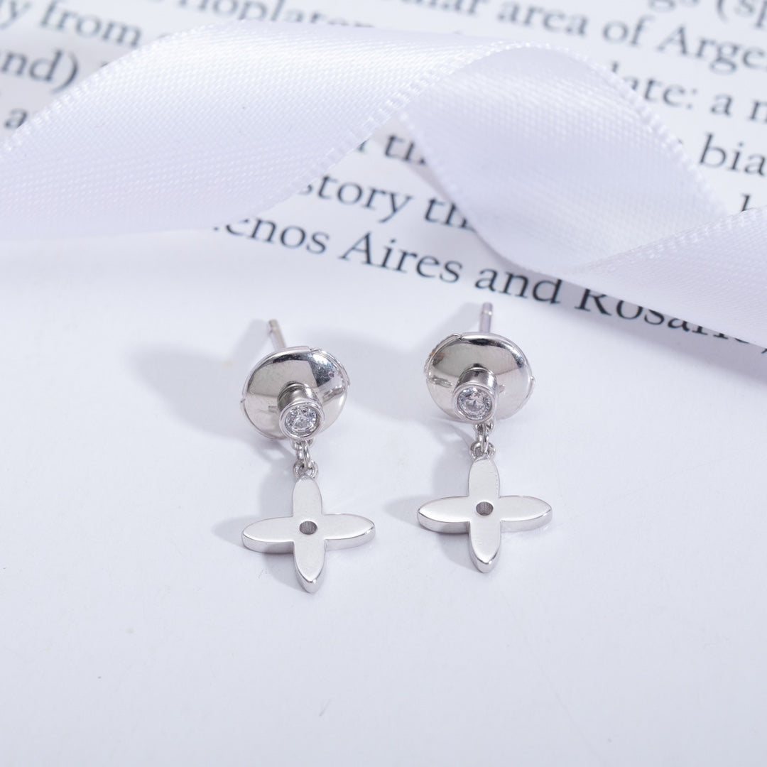 Aura VIDYLLE SILVER DIAMOND MINI DROP EARRINGS