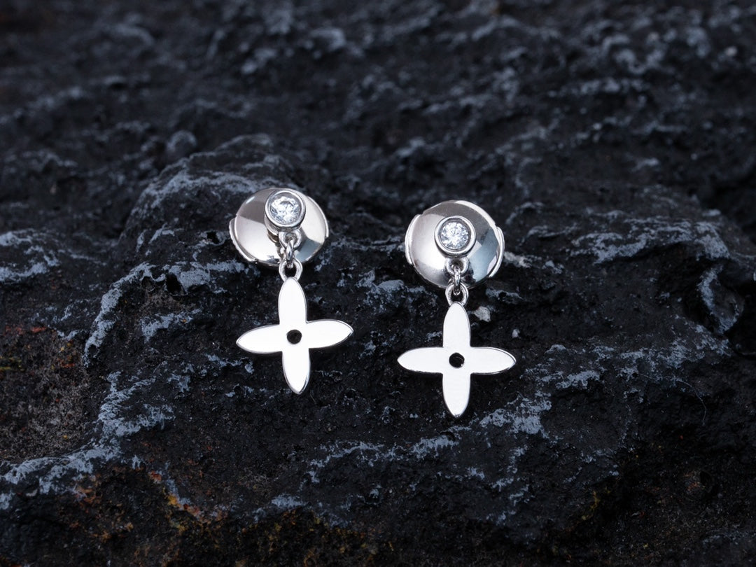 Aura VIDYLLE SILVER DIAMOND MINI DROP OHRRINGE