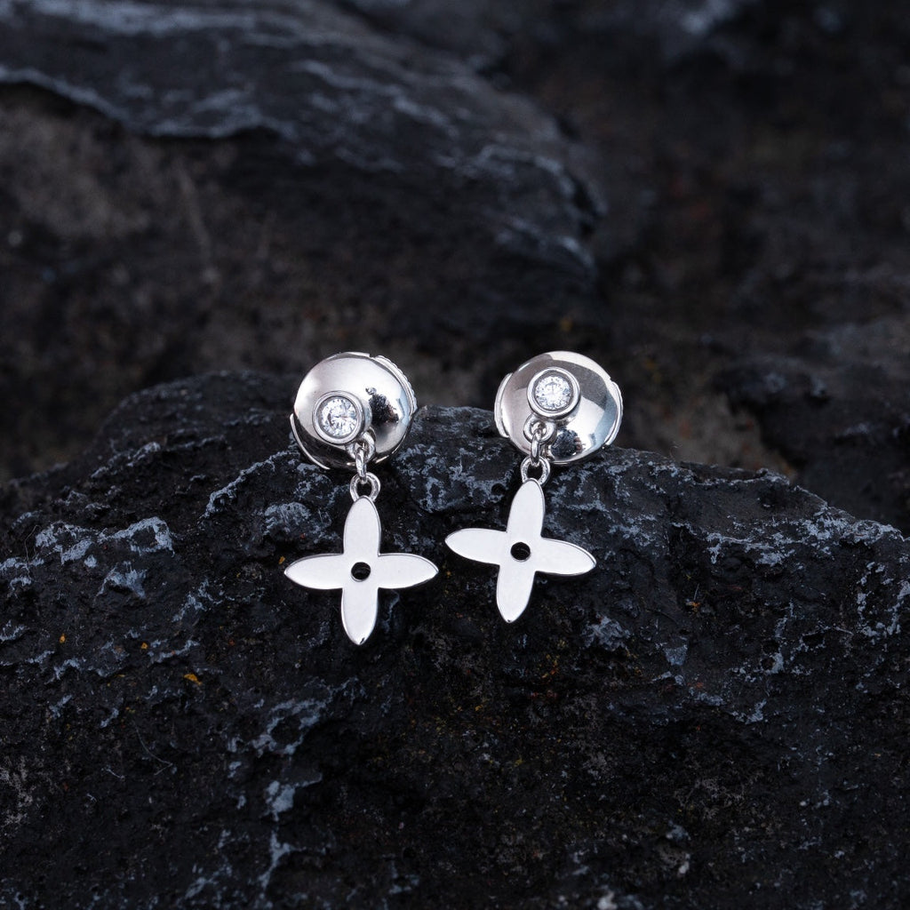 Aura VIDYLLE SILVER DIAMOND MINI DROP OHRRINGE