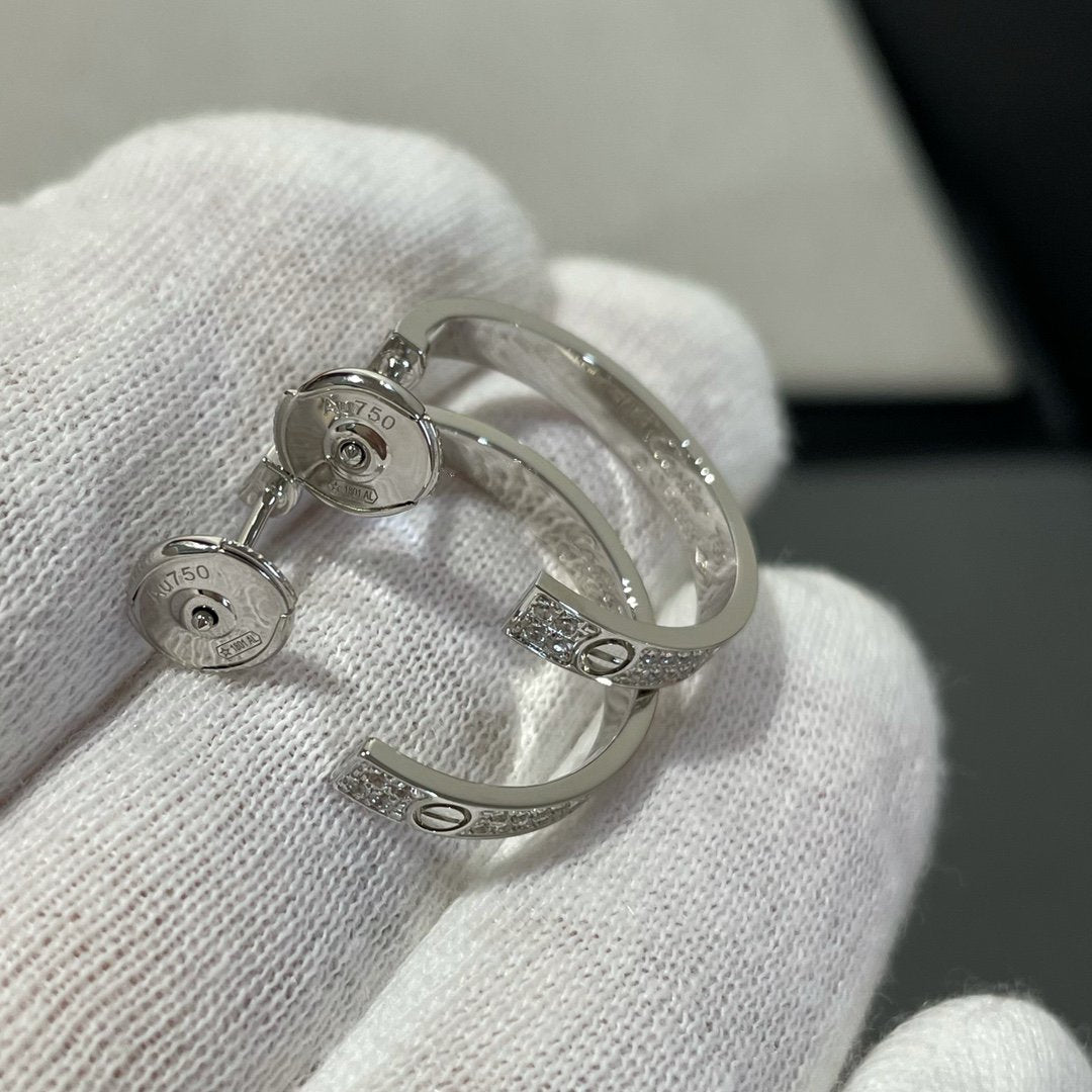 Aura LOVE DIAMOND SILBERNE CREOLEN