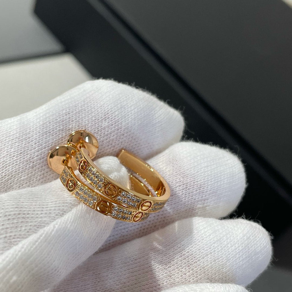 Aura LOVE DIAMOND PINK GOLD HOOP EARRINGS