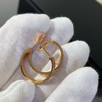 Aura LOVE DIAMOND PINK GOLD HOOP EARRINGS