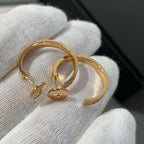 Aura LOVE DIAMOND PINK GOLD HOOP EARRINGS