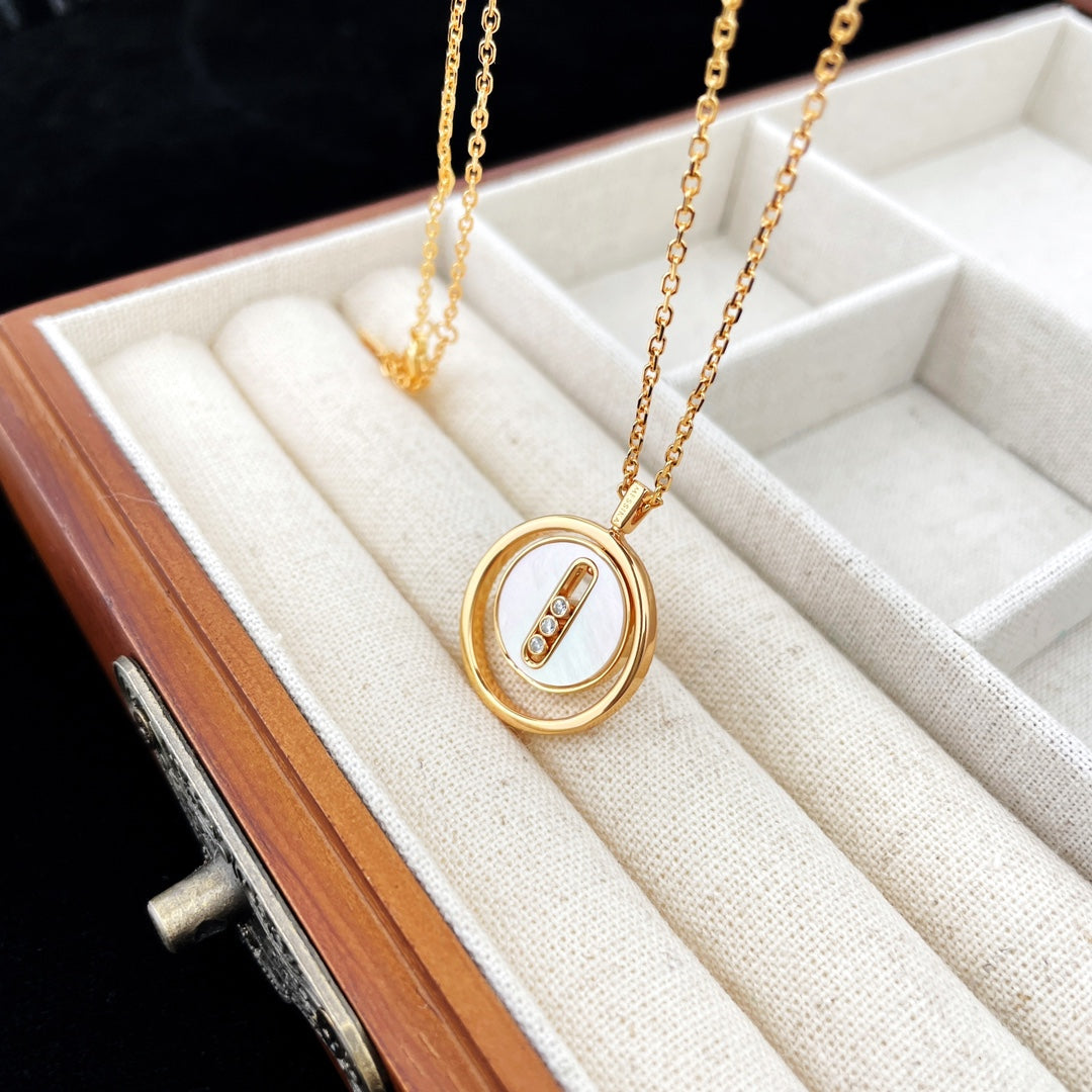 [Aura ]  MOVE MOP PINK GOLD NECKLACE