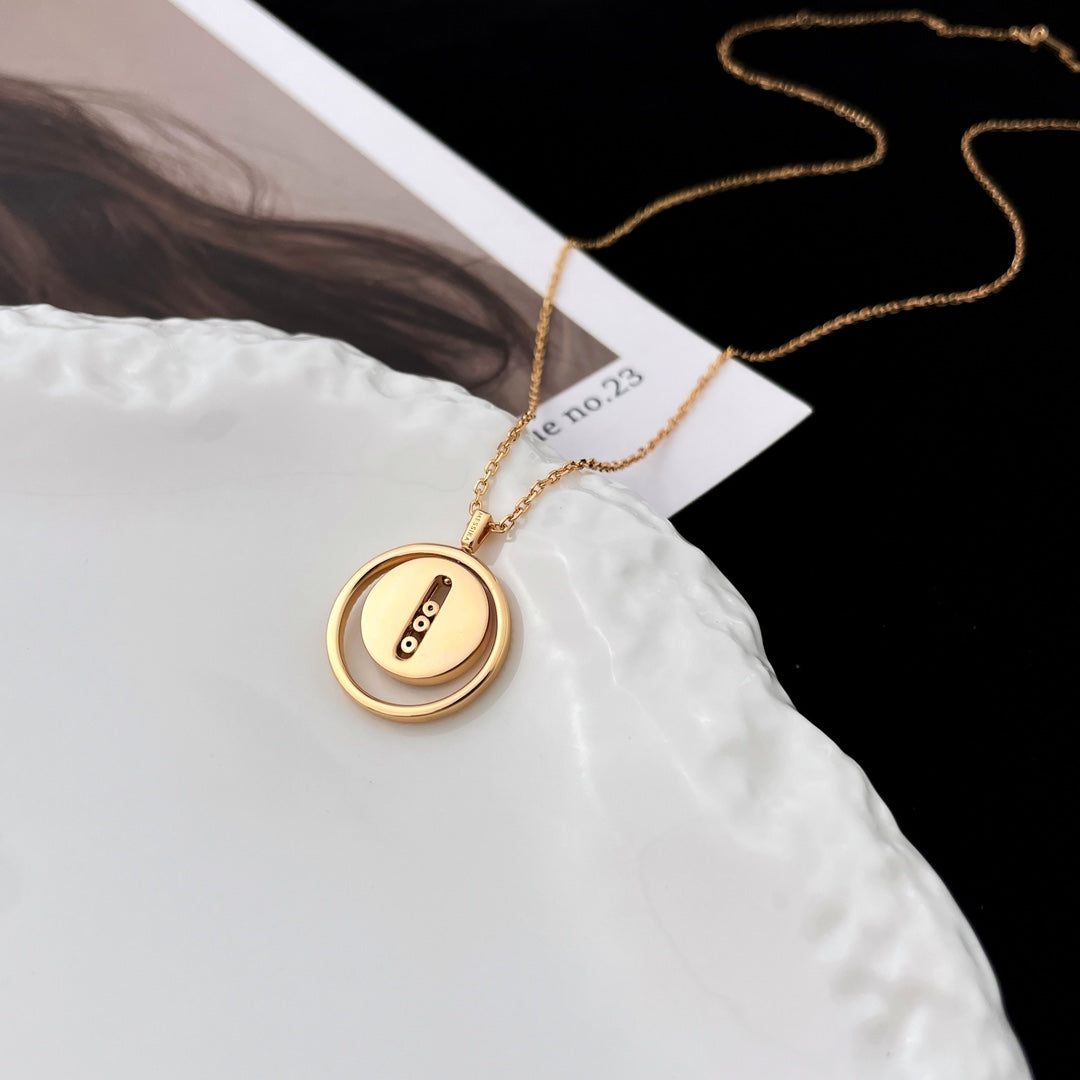 [Aura ]  MOVE MOP PINK GOLD NECKLACE