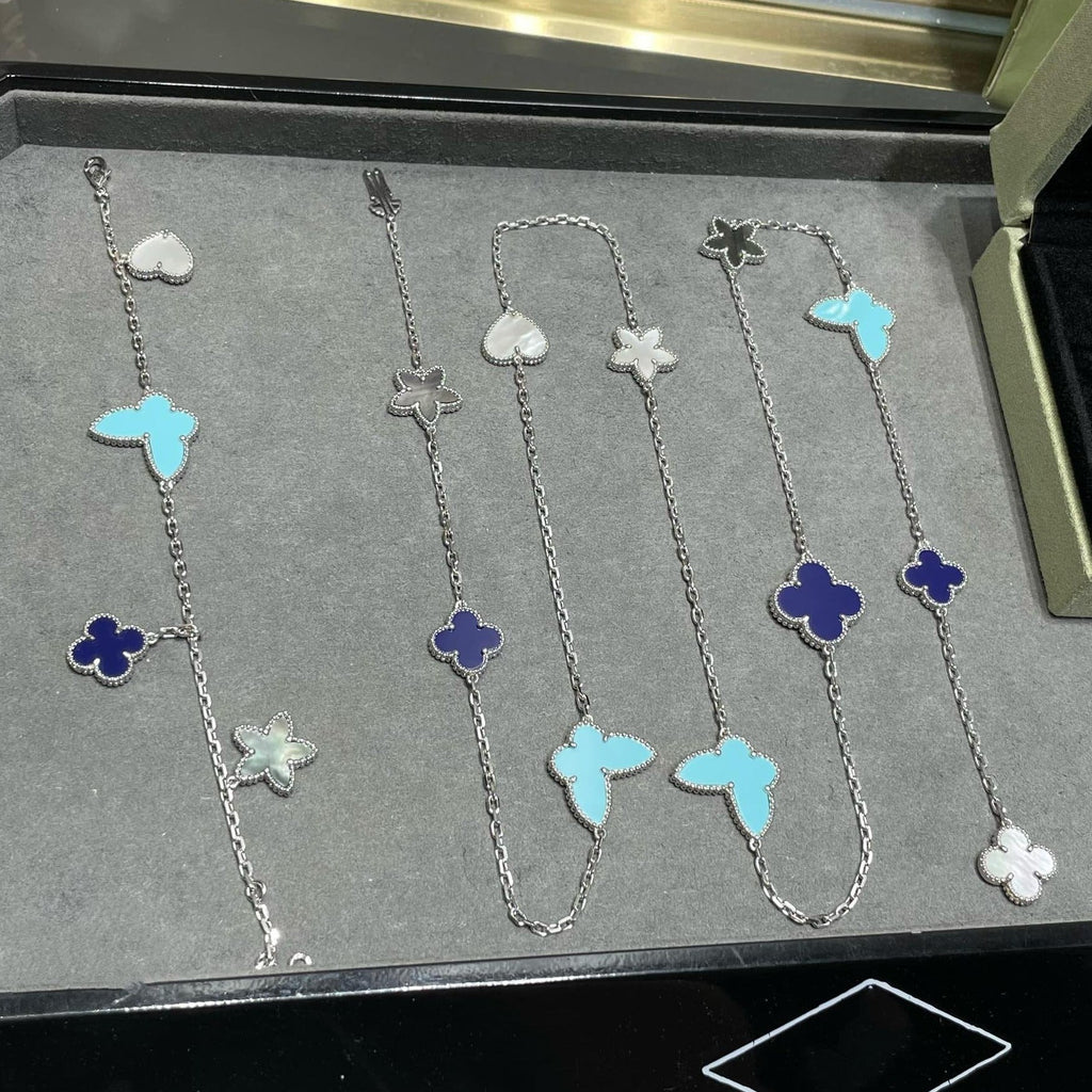 Aura LUCKY CLOVER SILBER 11 MOTIV HALSKETTE