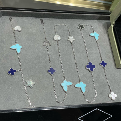 Aura LUCKY CLOVER SILBER 11 MOTIV HALSKETTE