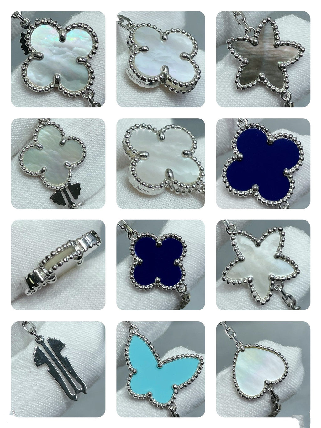 Aura LUCKY CLOVER SILBER 11 MOTIV HALSKETTE