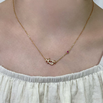 [⭐Aura ]FORCE 10 DIAMOND PINK GOLD NECKLACE