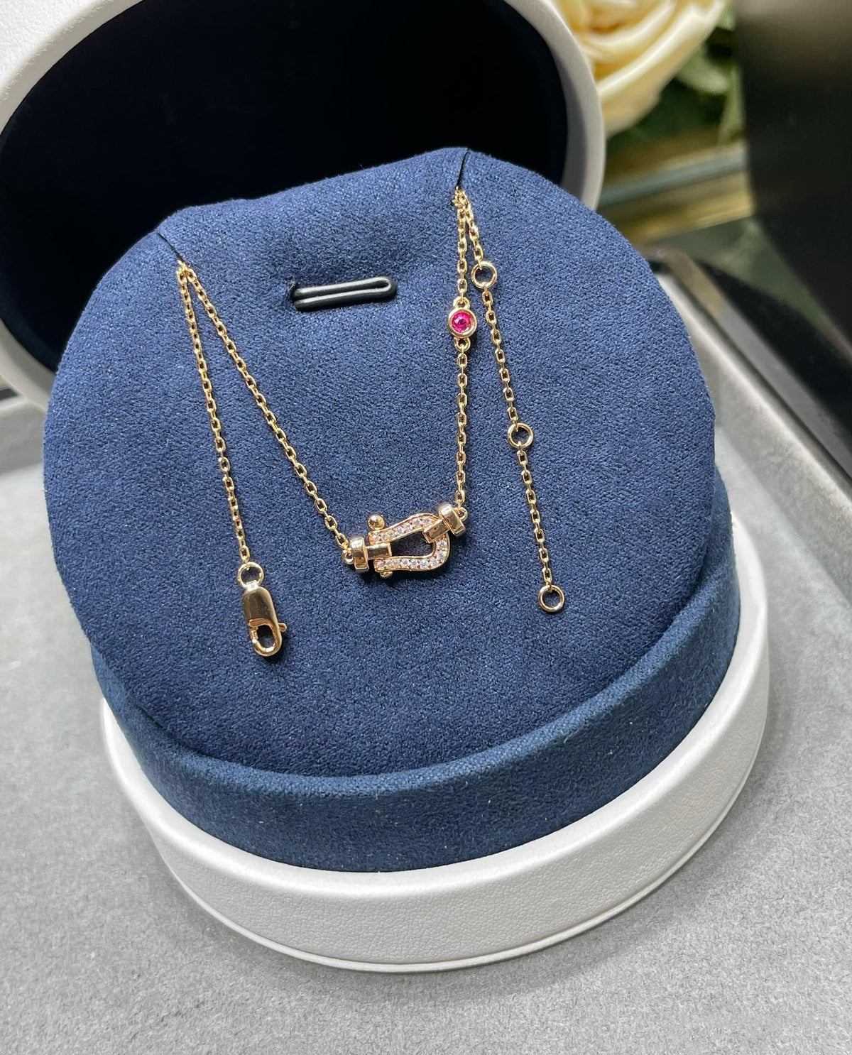 [⭐Aura ]FORCE 10 DIAMOND PINK GOLD NECKLACE