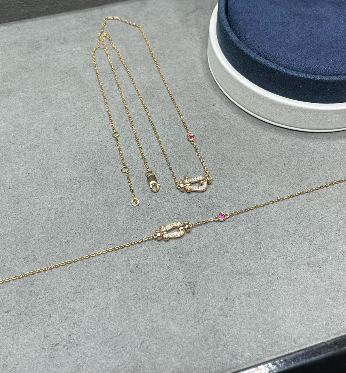 [⭐Aura ]FORCE 10 DIAMOND PINK GOLD NECKLACE
