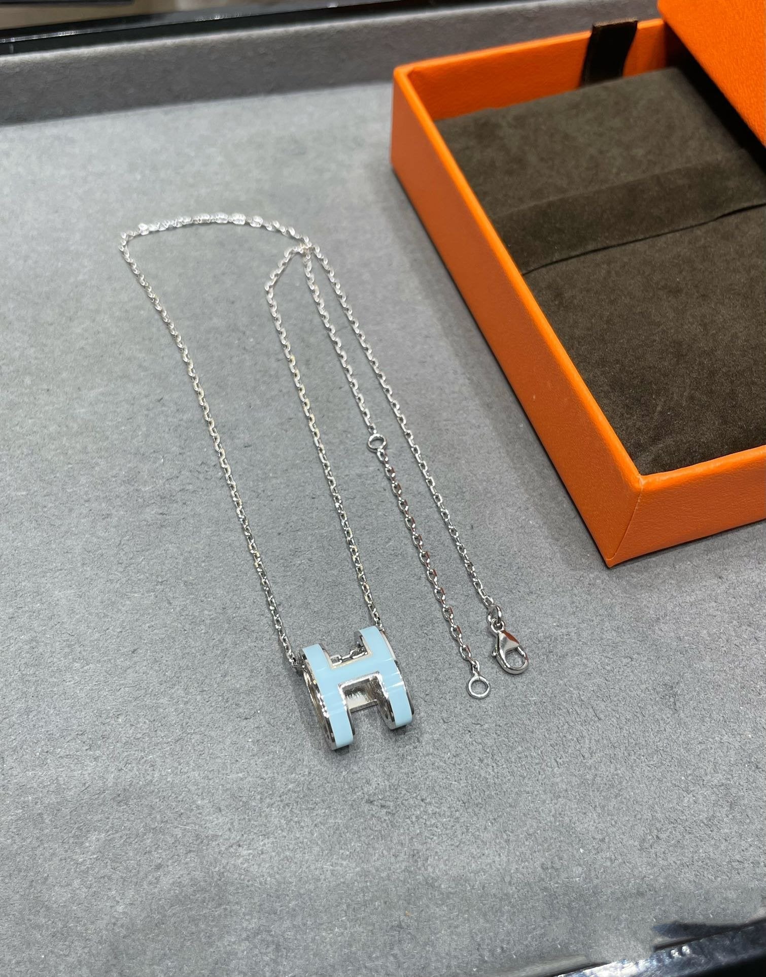 Aura POP H SKY BLUE NECKLACE