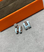 Aura POP H SKY BLUE STUD EARRINGS