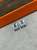 Aura POP H SKY BLUE STUD EARRINGS