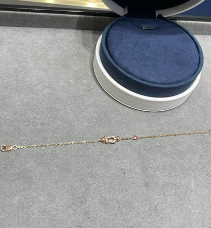 [⭐Aura ]FORCE 10 DIAMOND CHAIN LINK PINK GOLD BRACELET