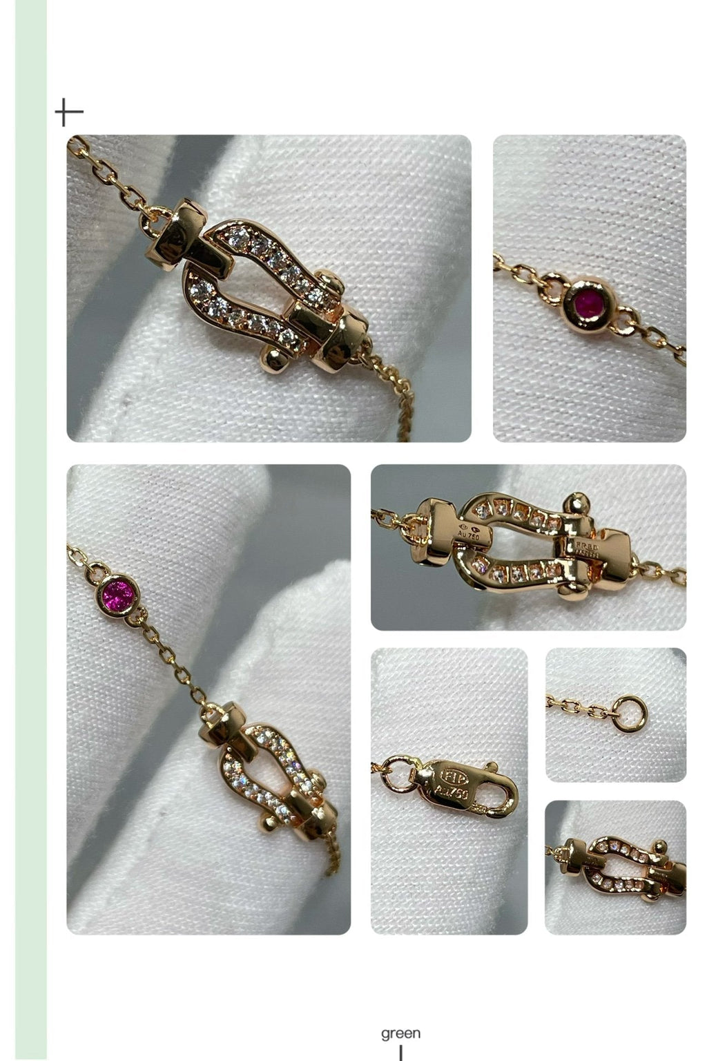 Aura FORCE 10 DIAMOND CHAIN LINK PINK GOLD BRACELET