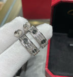 Aura LOVE CERAMIC DIAMOND PAVED SILVER EARRINGS