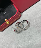 Aura LOVE CERAMIC DIAMOND PAVED SILVER EARRINGS