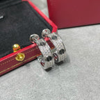 Aura LOVE CERAMIC DIAMOND PAVED SILVER EARRINGS