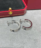 Aura LOVE CERAMIC DIAMOND PAVED SILVER EARRINGS