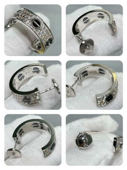Aura LOVE KERAMIK SILBEROHRRINGE MIT DIAMANTEN