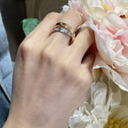 Aura LIEBES ROSÉGOLD SILBER DIAMANT DOPPELRING