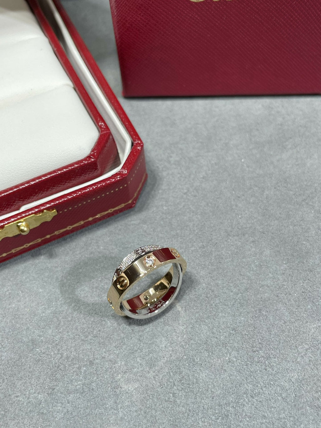 Aura LIEBES ROSÉGOLD SILBER DIAMANT DOPPELRING