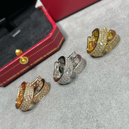 [⭐Aura ]LOVE 5.5MM DIAMOND PAVED EARRINGS