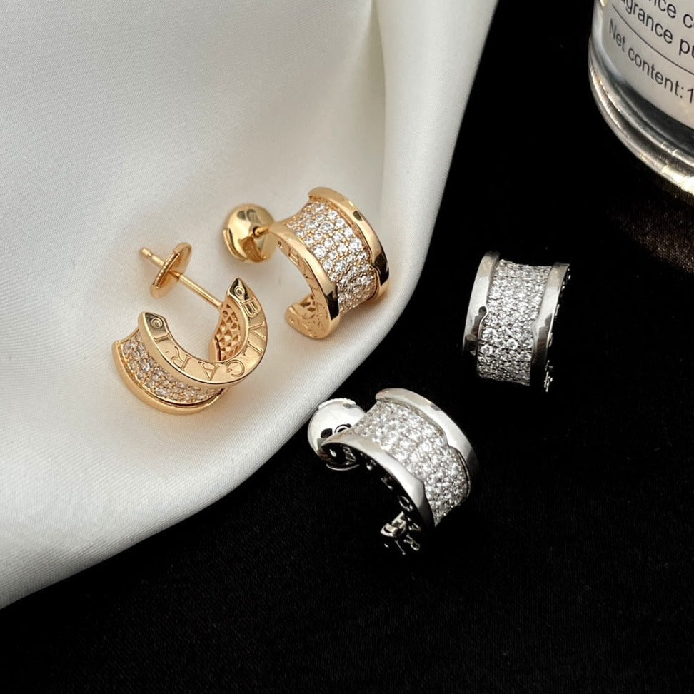 [⭐Veya]ZERO 1 OHRRINGE MIT DIAMANTBESATZ