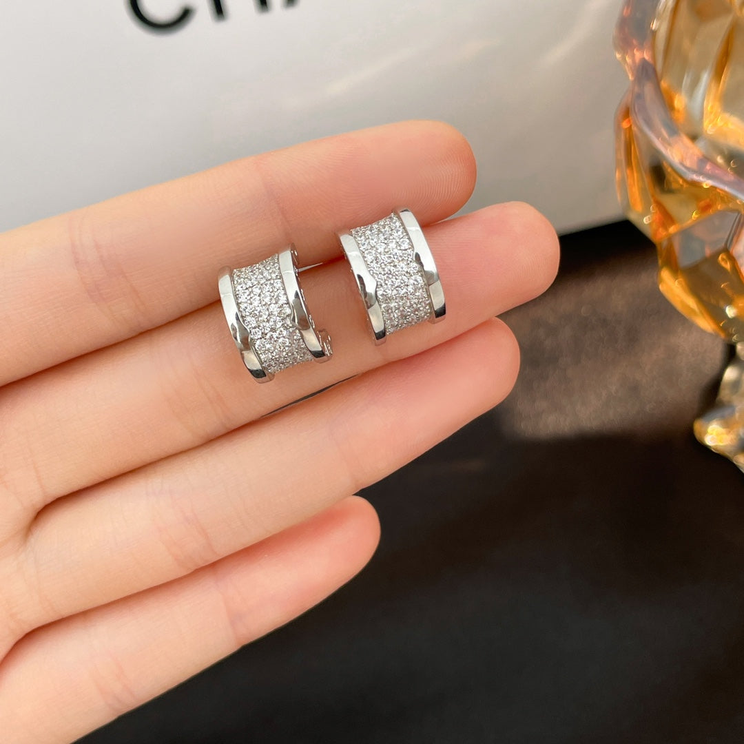 [⭐Veya]ZERO 1 OHRRINGE MIT DIAMANTBESATZ
