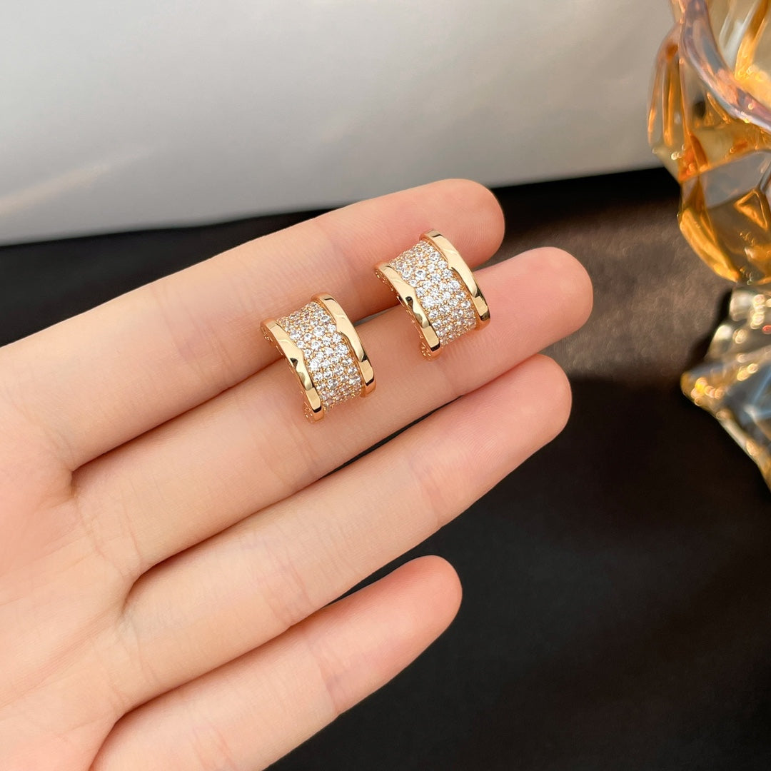 [⭐Veya]ZERO 1 OHRRINGE MIT DIAMANTBESATZ