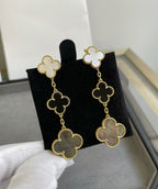 Aura CLOVER 3 MOTIF MOP ONYX DARK MOP PINK GOLD OHRRINGE