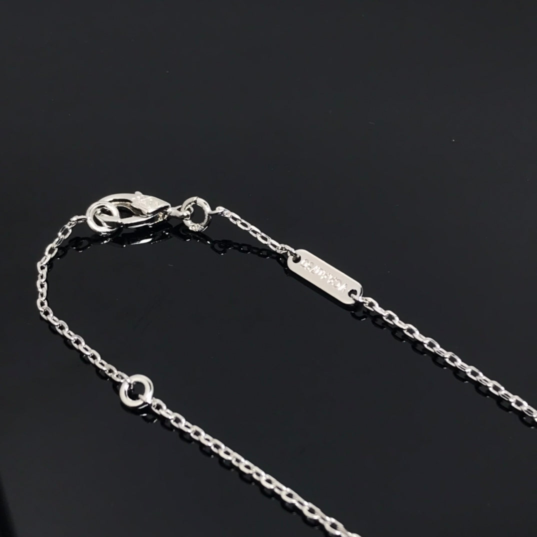 Aura CLOVER PIETERSITE SILVER LONG NECKLACE