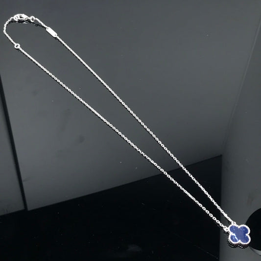 [⭐Aura ]CLOVER PIETERSITE SILVER LONG NECKLACE