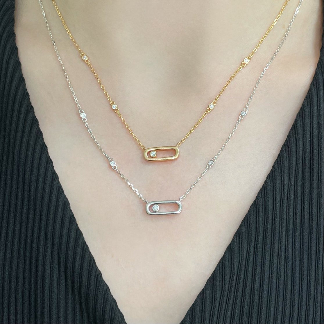 [Aura ] MOVE UNO DIAMOND NECKLACE