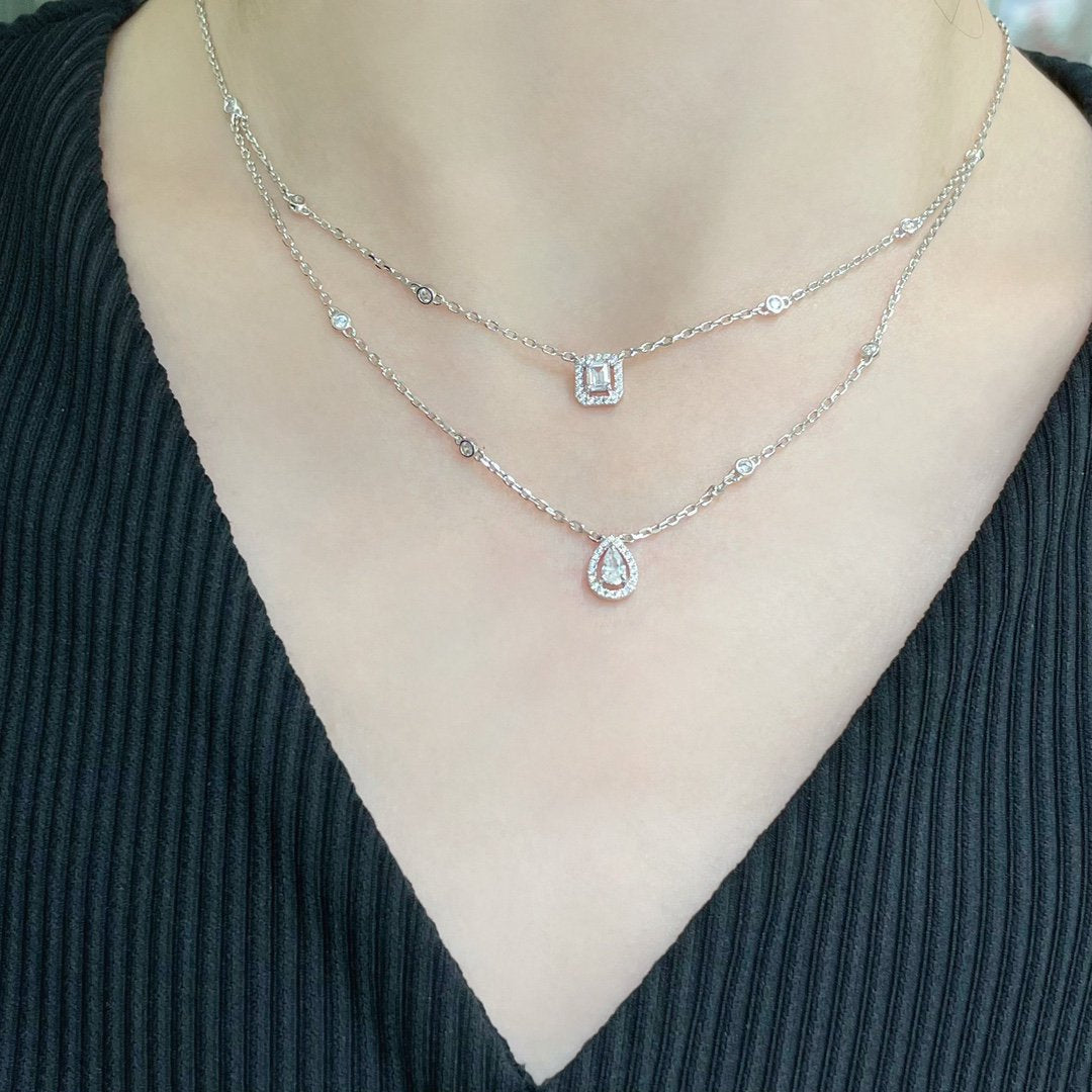 [Aura ] MY TWIN 2 ROW DIAMOND NECKLACE
