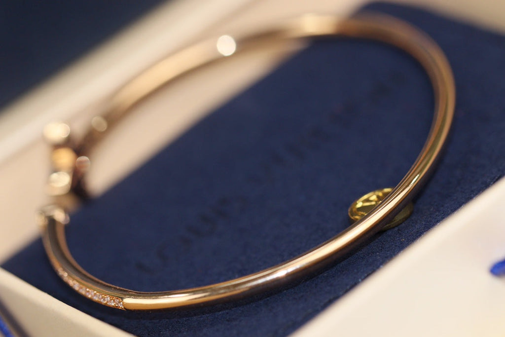Aura IDYLLE PINK GOLD OPEN BRACELET DIAMOND PAVED