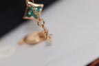 Aura STAR AND SUN 4 MOTIF PINK GOLD MALACHITE BRACELET