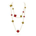 Aura CLOVER 16 MOTIV KARNEOL TIGERAUGE ROSÉGOLD HALSKETTE