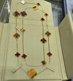 Aura CLOVER 16 MOTIV KARNEOL TIGERAUGE ROSÉGOLD HALSKETTE
