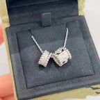 Aura PERLEE DOUBLE PENDANT SILBER DIAMANTEN HALSKETTE